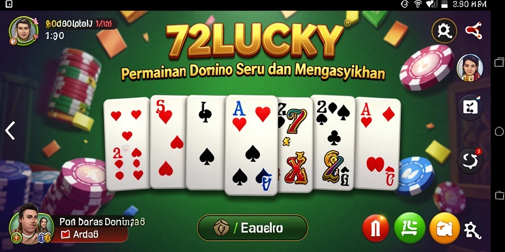 Tampilan screenshot utama 72LUCKY menampilkan gameplay Domino yang seru.