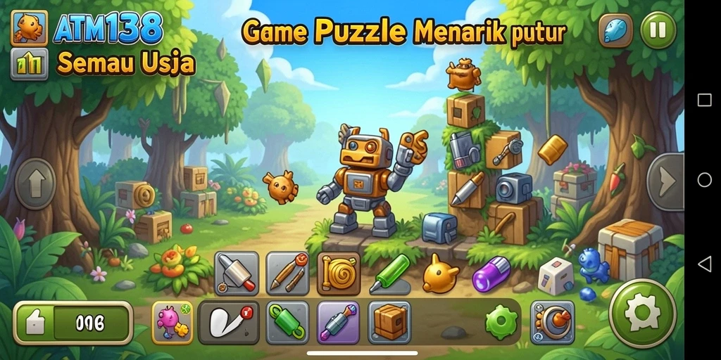 Tampilan gameplay menarik dari ATM138, penuh warna dan tantangan.