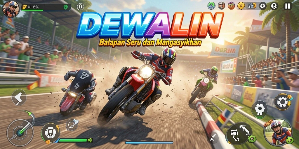 Tampilan gameplay balapan seru di DEWALIN.