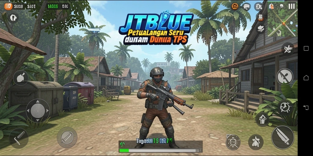 Tampilan gameplay JTBLUE yang mendebarkan dalam aksi TPS.