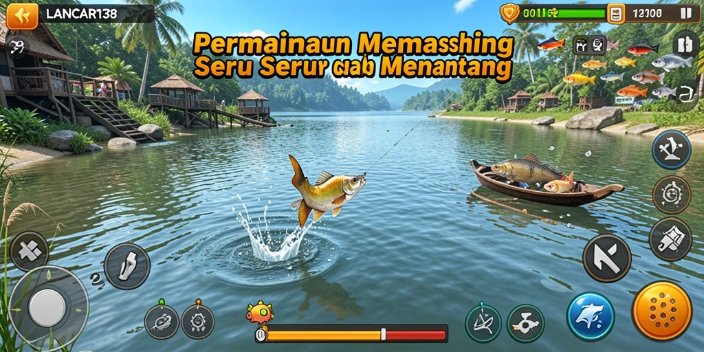 Tampilan gameplay LANCAR138 yang penuh aksi memancing ikan.