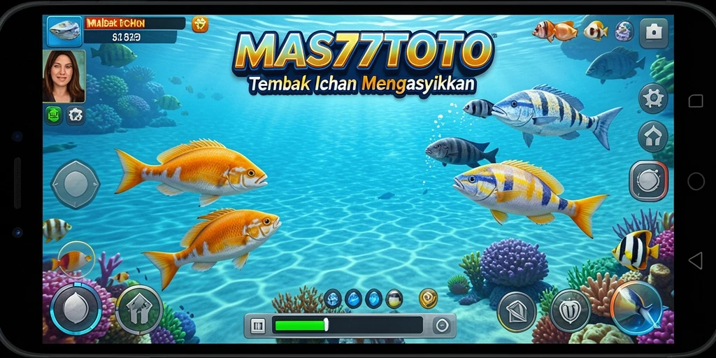Tampilan gameplay <strong>MAS77TOTO</strong> yang penuh aksi menangkap ikan.