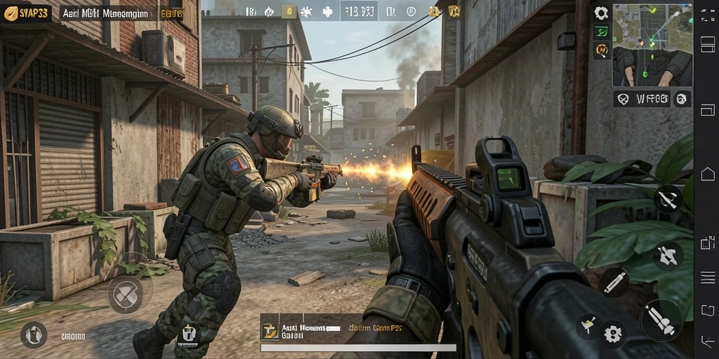 Menampilkan gameplay intens dari SAYAP33 dengan aksi tembak-menembak yang mendebarkan.