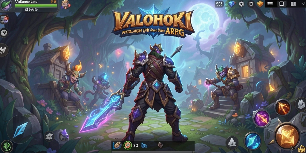 Tangkapan layar utama VALOHOKI yang menunjukkan pertarungan sengit dalam game ARPG.