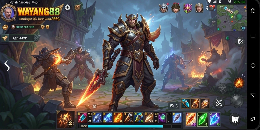 Tampilan gameplay yang mendebarkan dan penuh aksi dalam WAYANG88.
